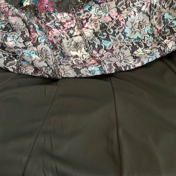 Lane Bryant Black Floral Lace Overlay Sleeveless Mini Dress Women's Size 22/24 - Picture 4 of 6